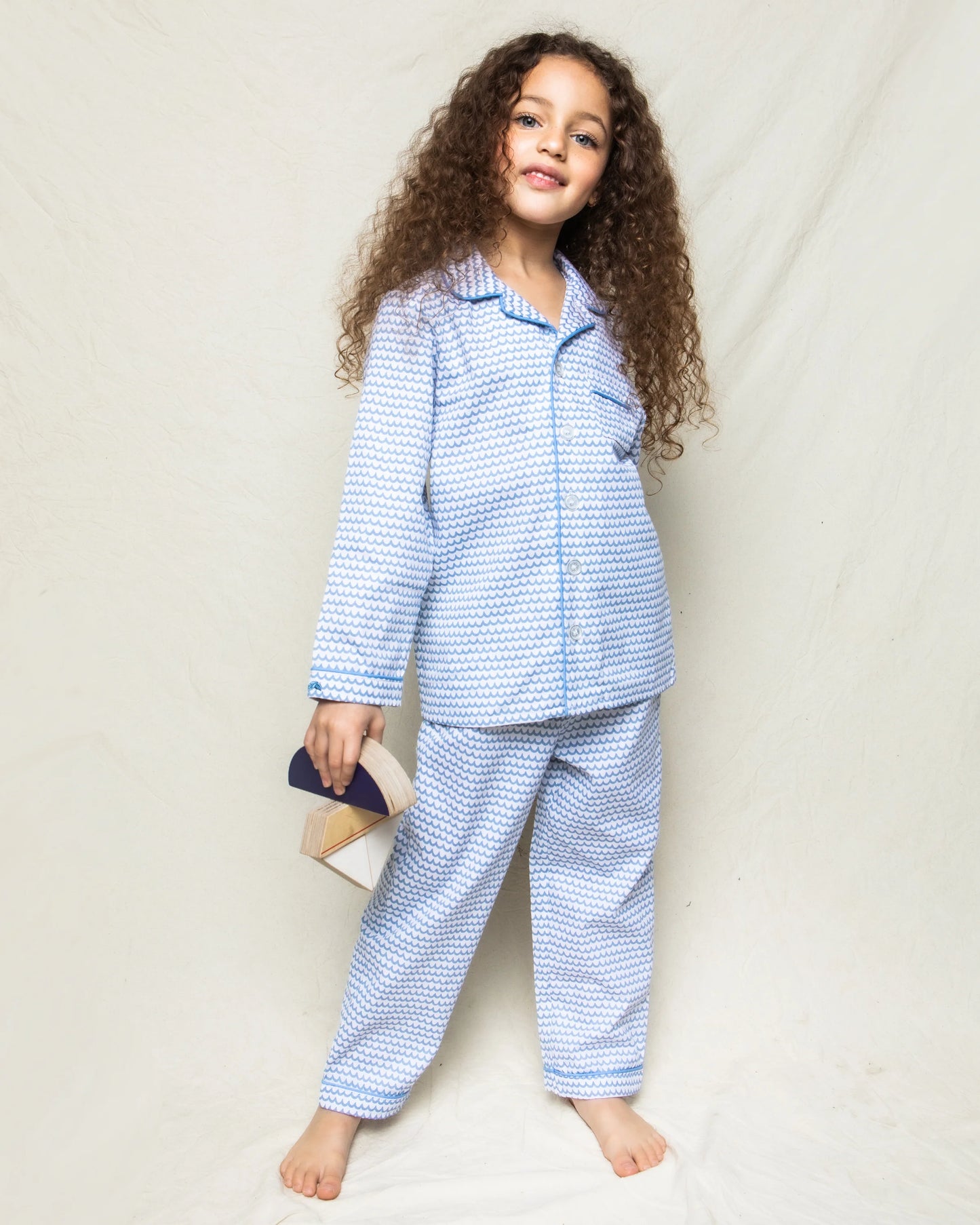 Kid's Twill Pajama Set in La Mer