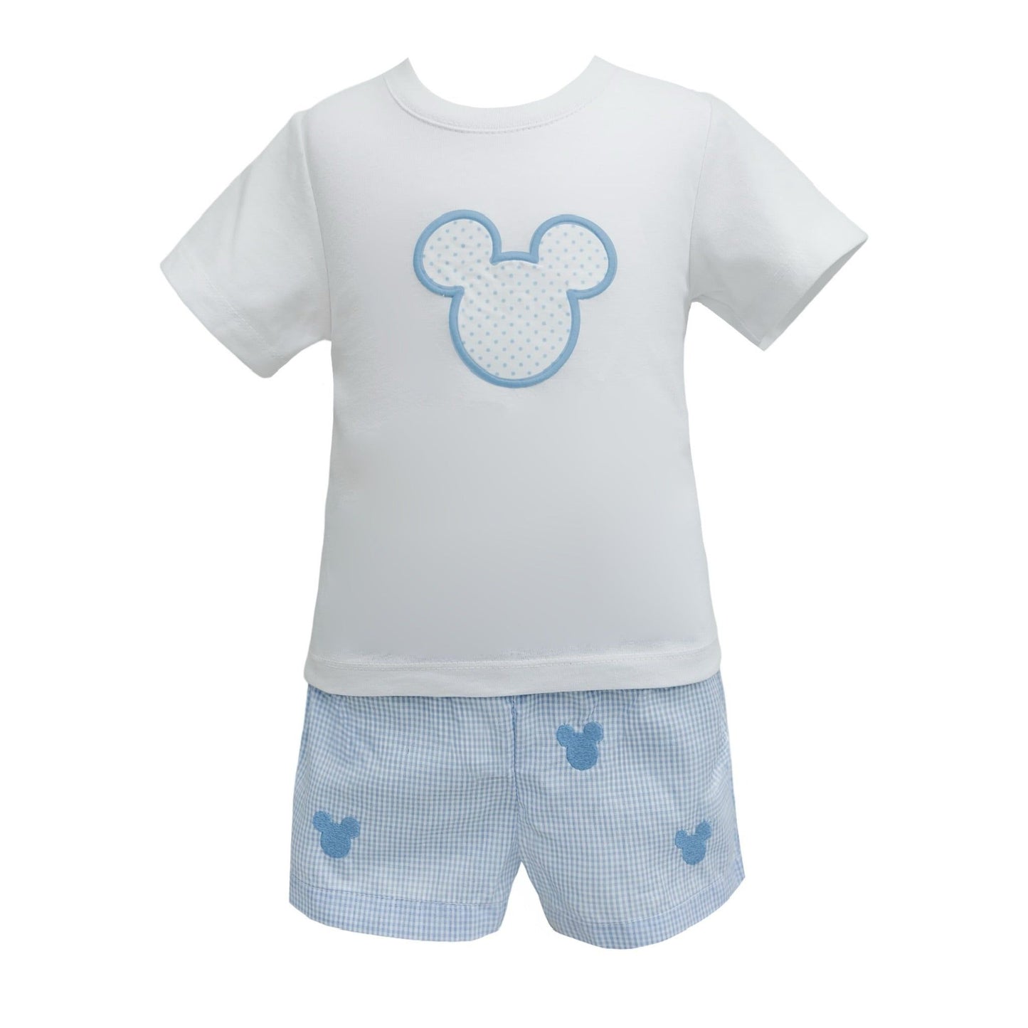 Mickey All Over Embroidered Short Set with Applique