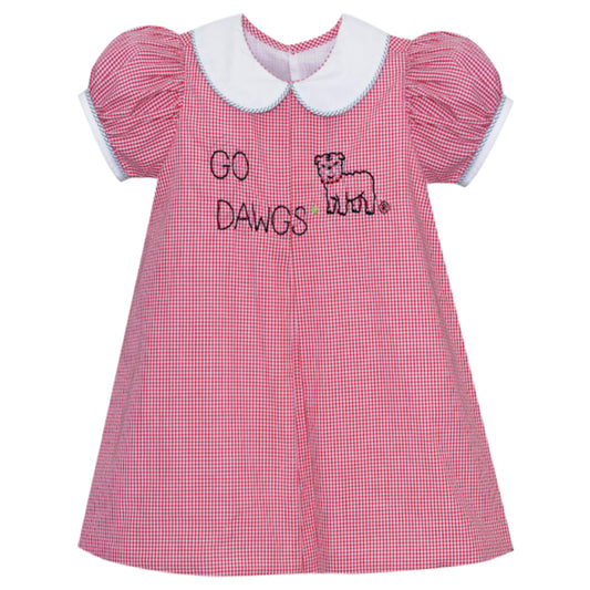 Embroidery Go Dawgs ® Dress- Red Gingham