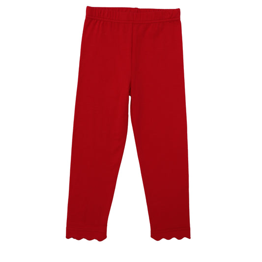 Scallop Leggings - Red