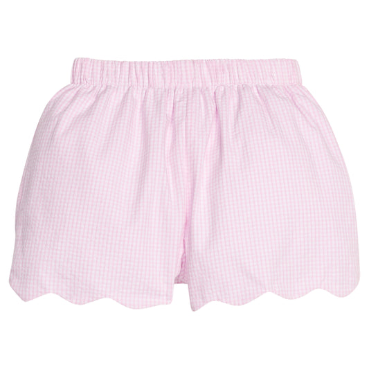 Scallop Short - Light Pink Seersucker Gingham