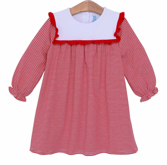 Marie Dress- Red Stripe