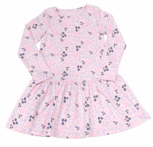 Loren Dress- Floral with Bows