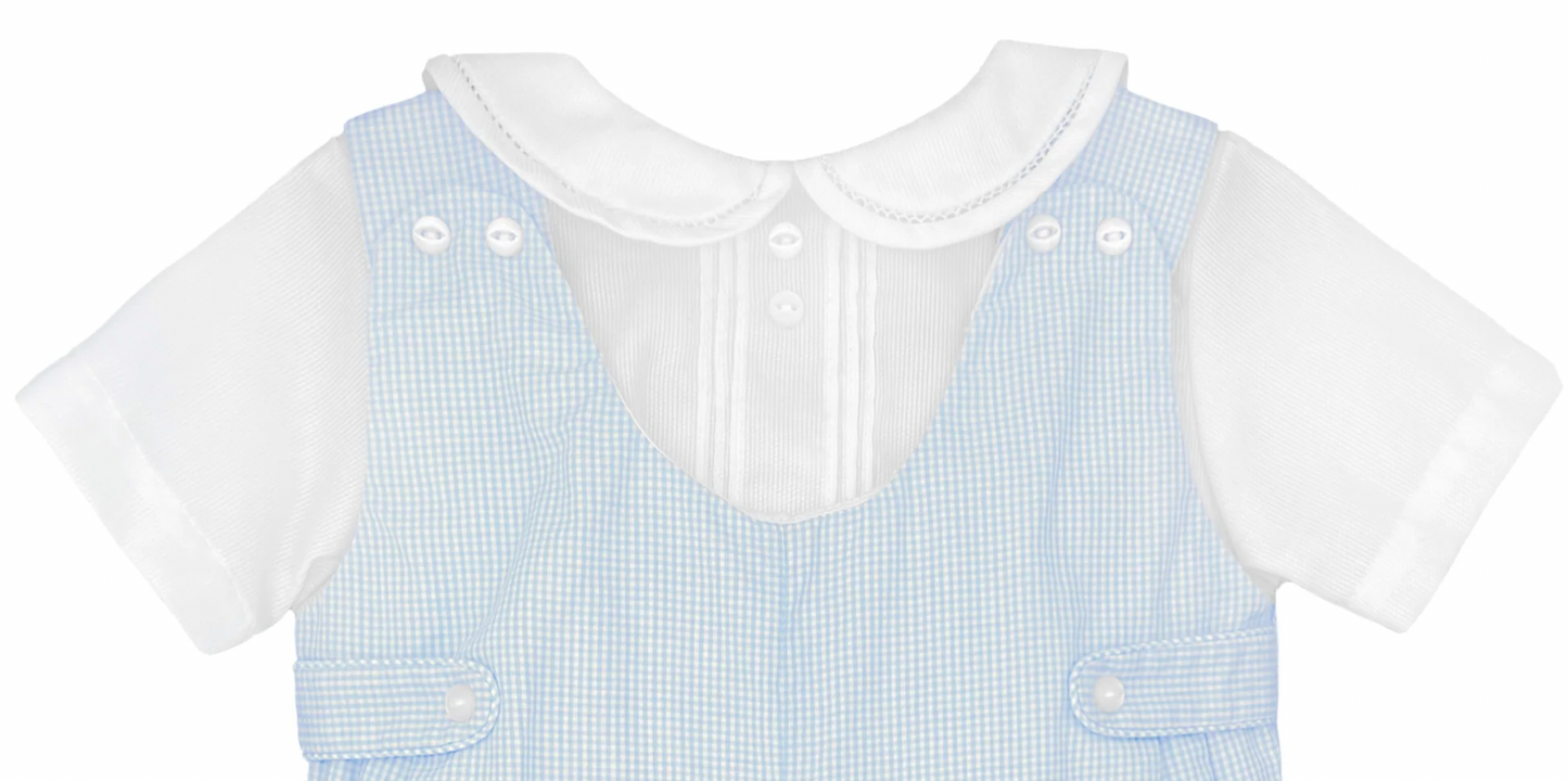 Romper with Side Tabs- Blue