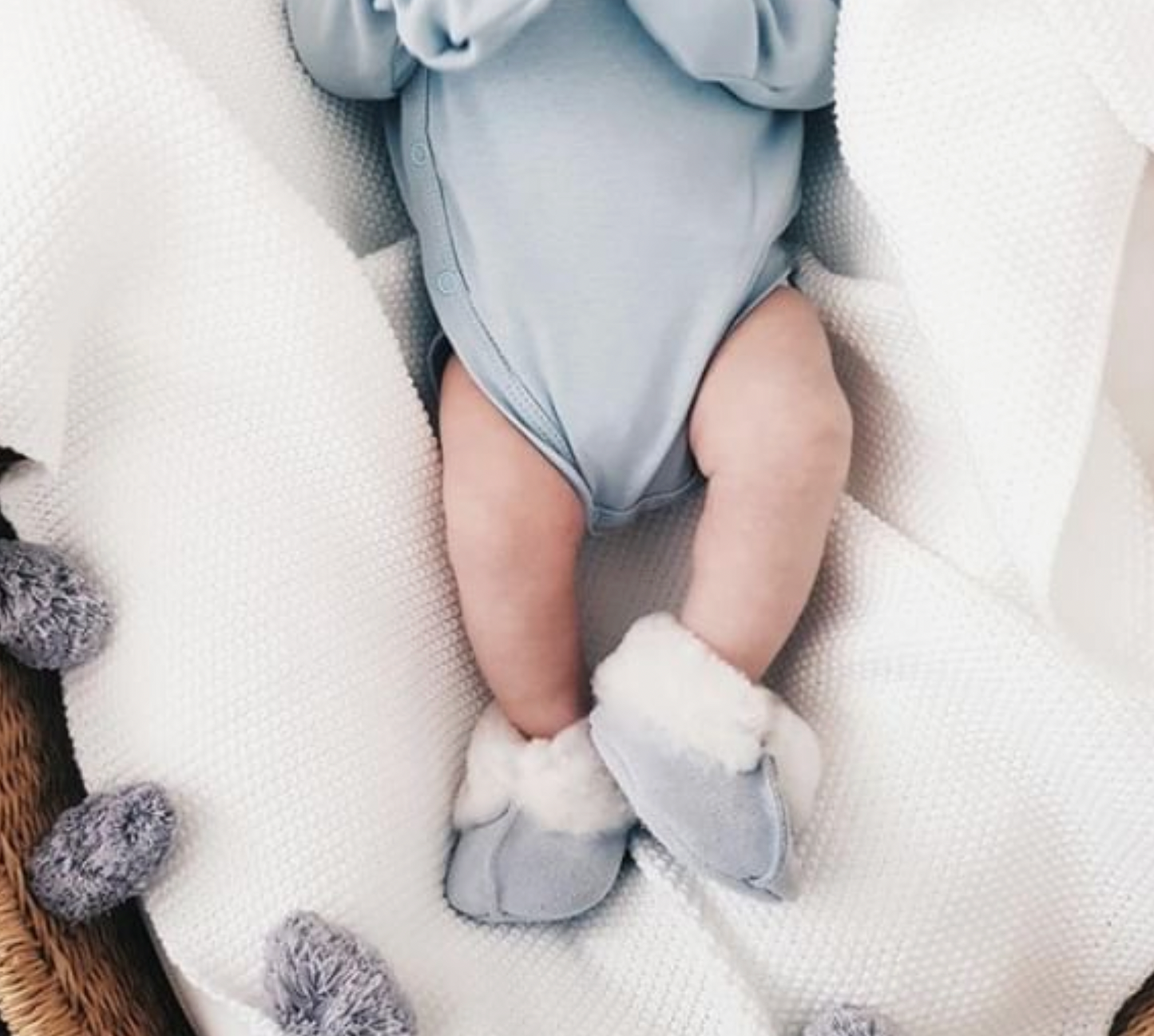 Baby Slipper Newborn Gift- Grey