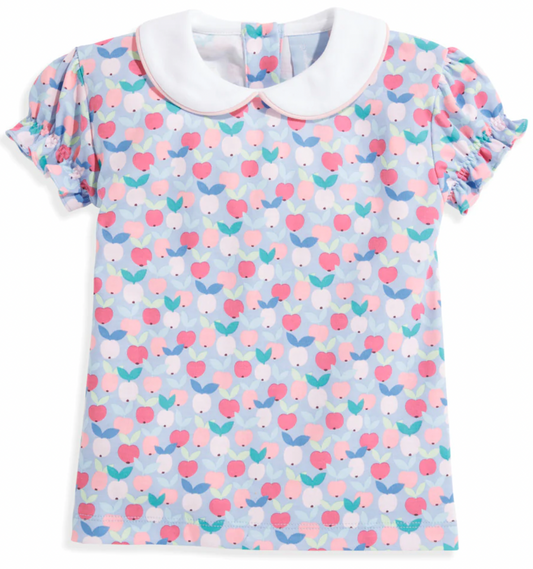 Puff Sleeve Peter Pan Tee- Blue Orchid