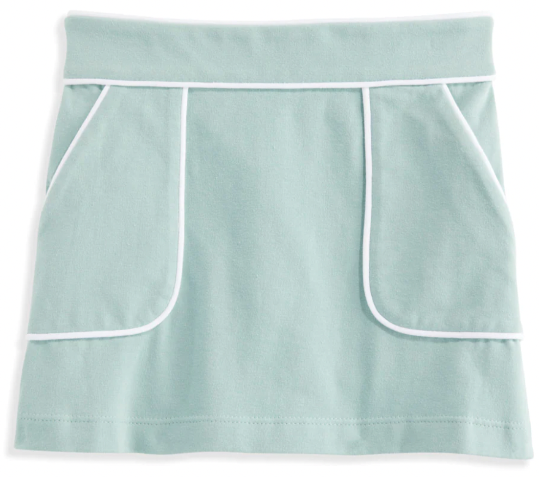 Piped Jersey Skirt- Alys Green