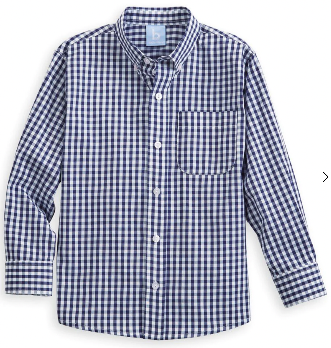 Buttondown Shirt- Navy Soft Check
