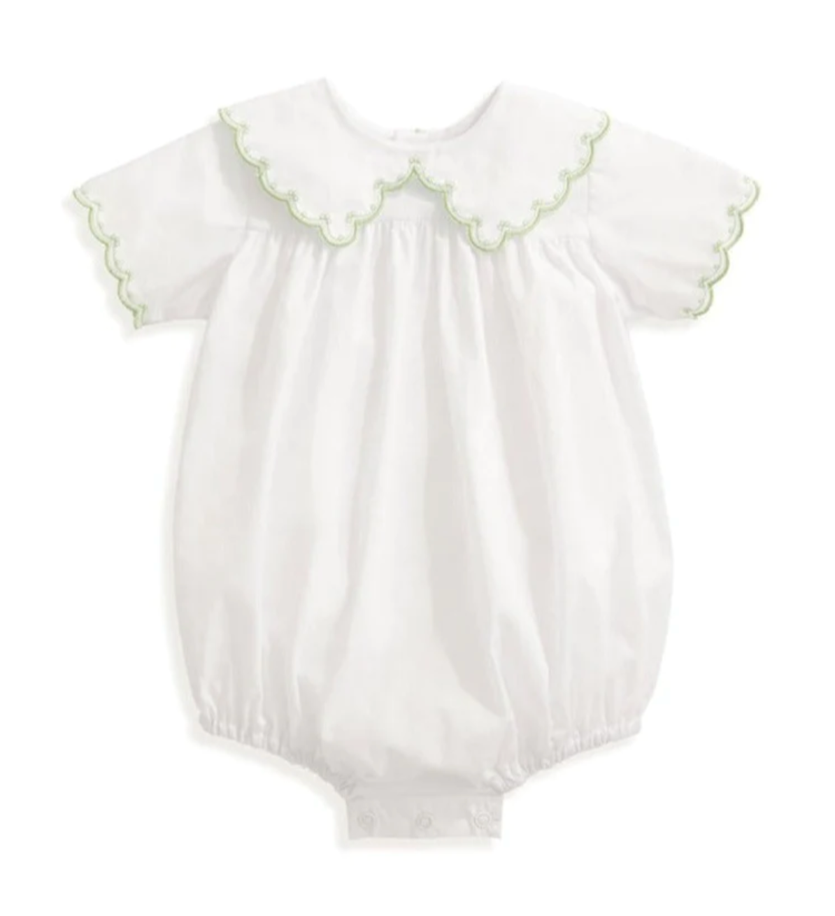 Frazier Embroidered Bubble- White with Green