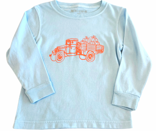 Light Blue Truck with Pumpkins T-Shirt