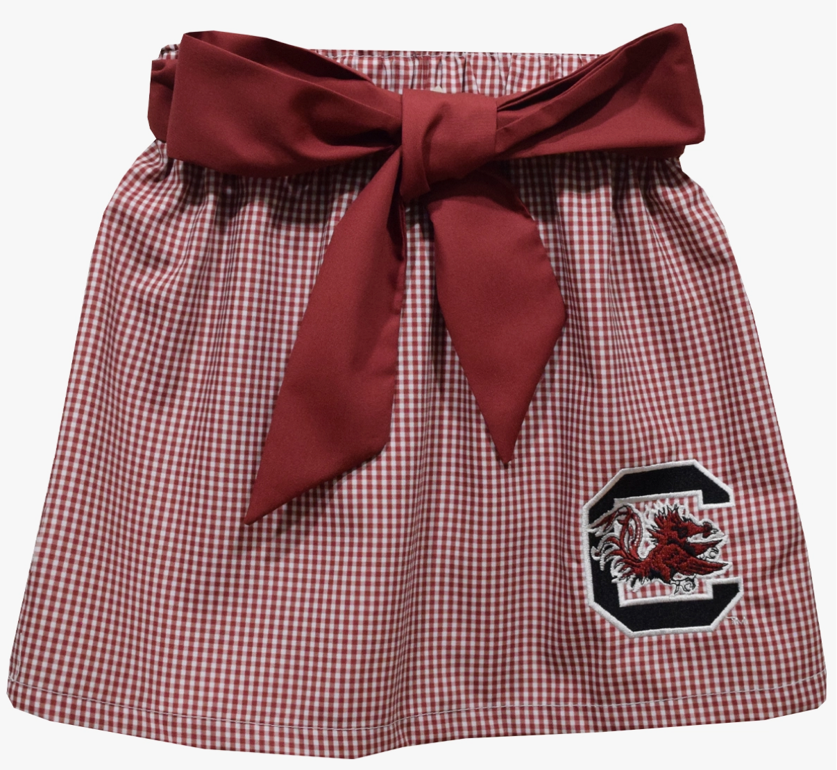 South Carolina Gamecocks Embroidered Gingham Skirt with Sash