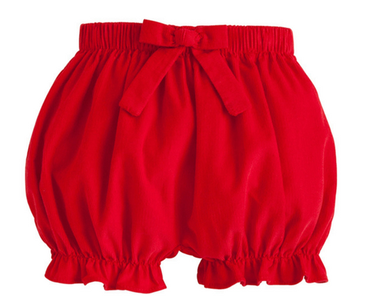 Corduroy Bow Bloomers- Red