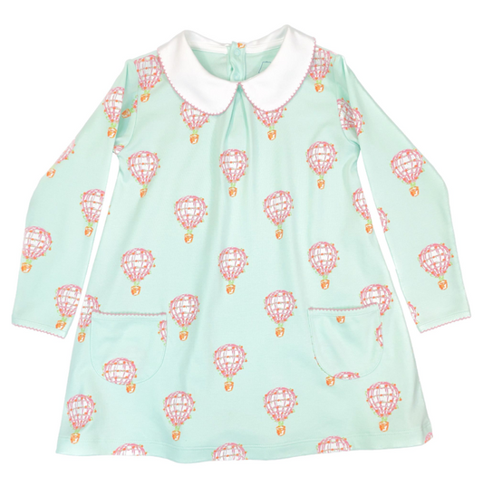 Twirling Pocket Dress- Pink Hot Air Balloons