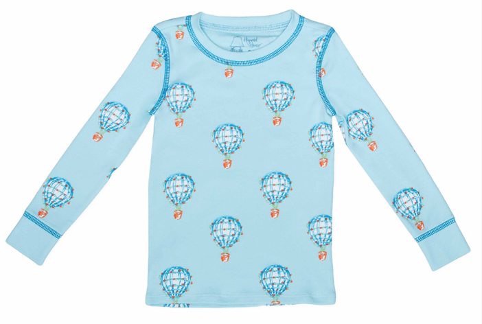 2-Piece Pajama Set- Blue Hot Air Balloon