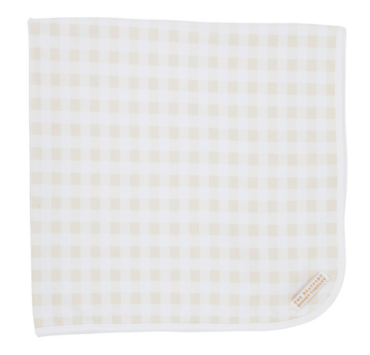 Baby Buggy Blanket- Palmetto Pearl Gingham/Worth Avenue White