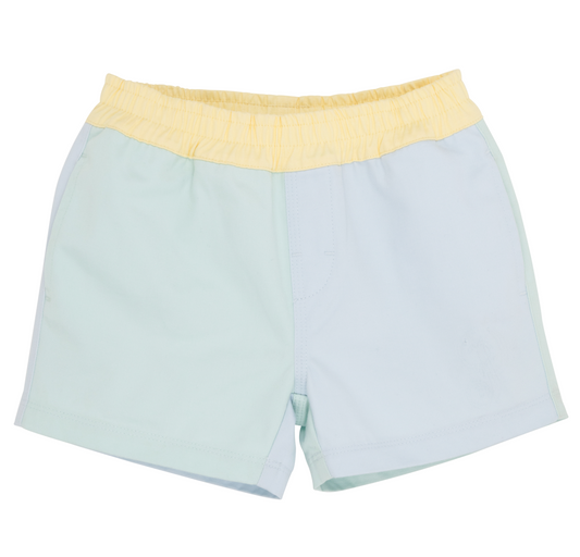 ColorBlock Sheffield Shorts- Sea Island Seafom/Bellport Butter Yellow