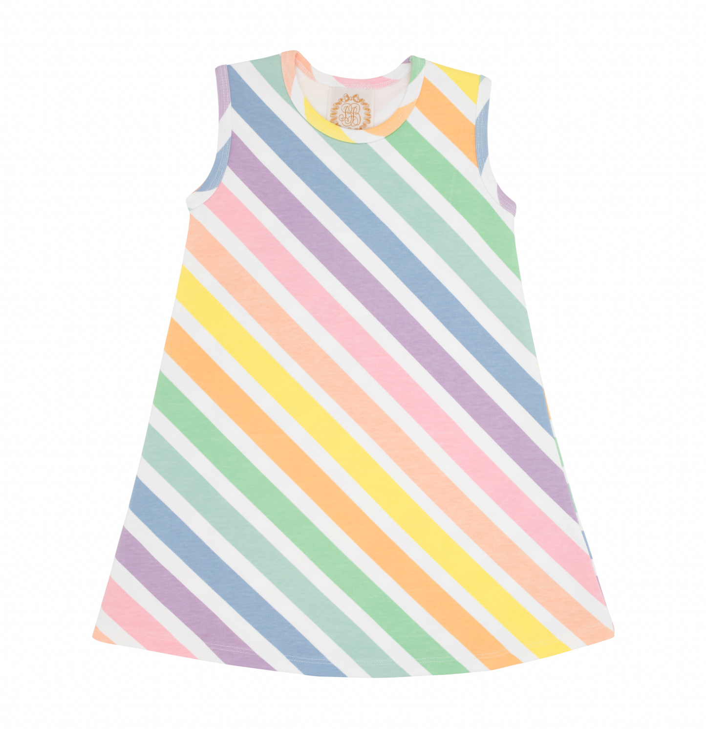 Sleeveless Polly Play Dress- Rainbow Rollerskate Stripe
