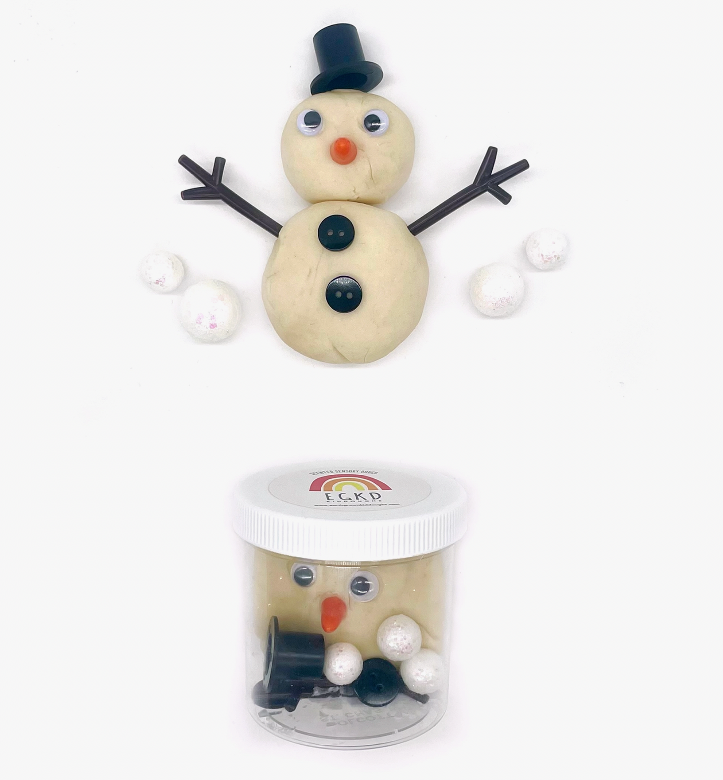 Play Dough Kit, Play Dough Snowman Making Kit, Snowman Play Dough