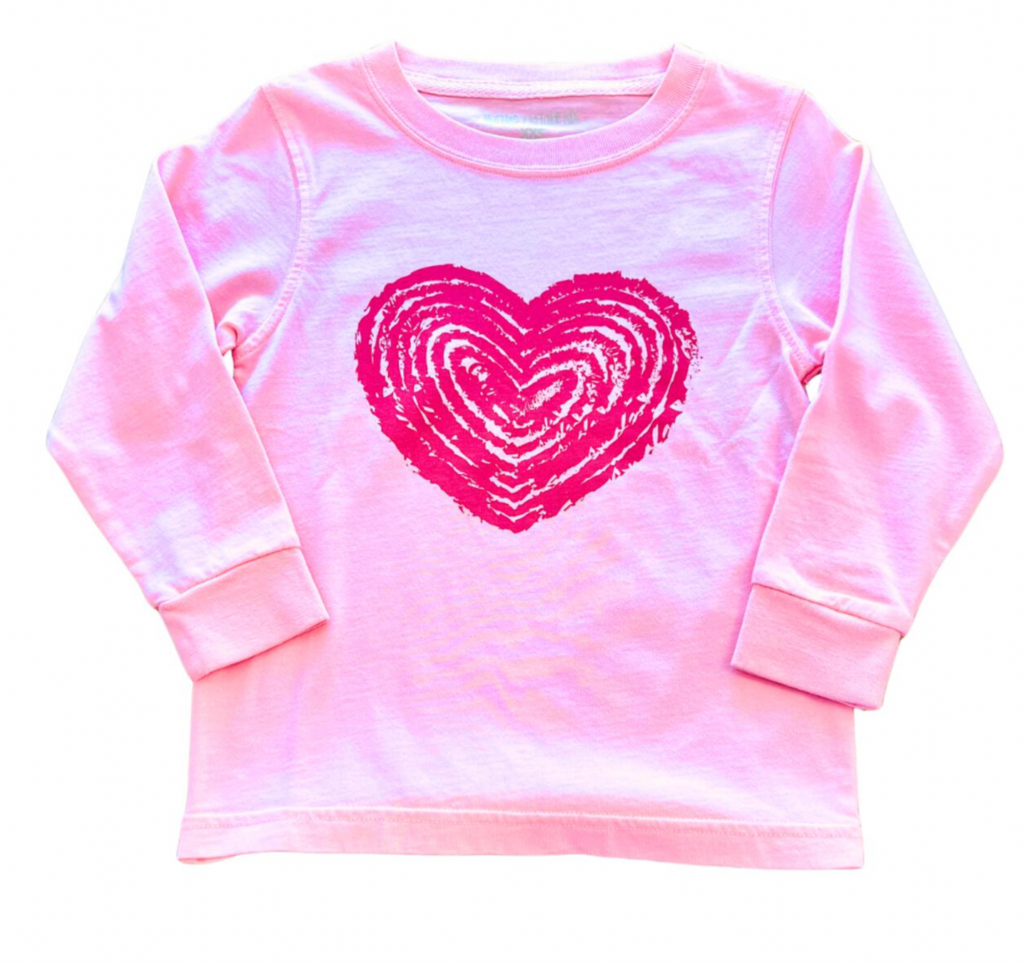 Long Sleeve Light Pink Heart T-Shirt