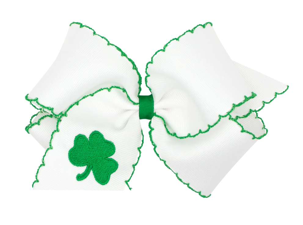 Shamrock Embroidered Moonstitch Bow