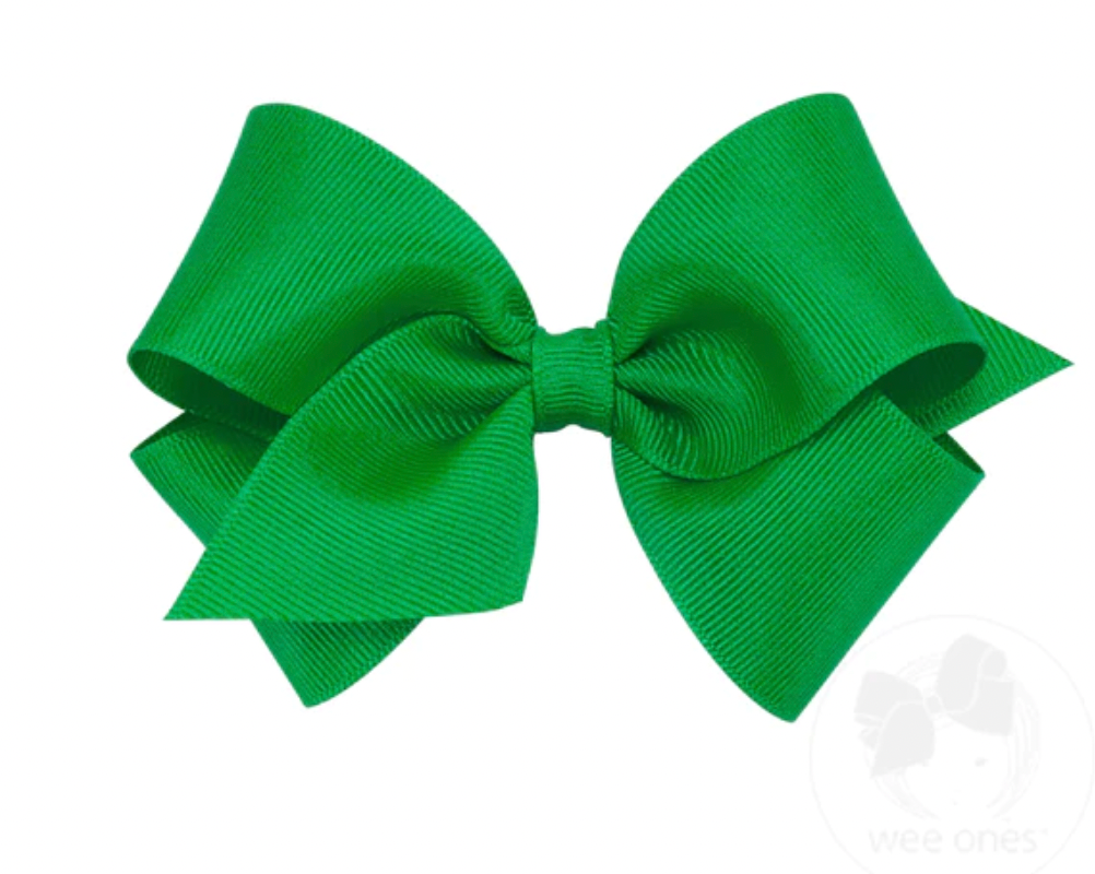 Solid Grosgrain Basic Bow - Green