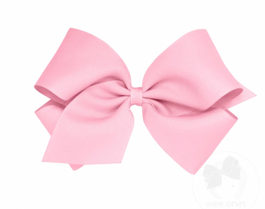 Solid Grosgrain Basic Bow - Pearl Pink