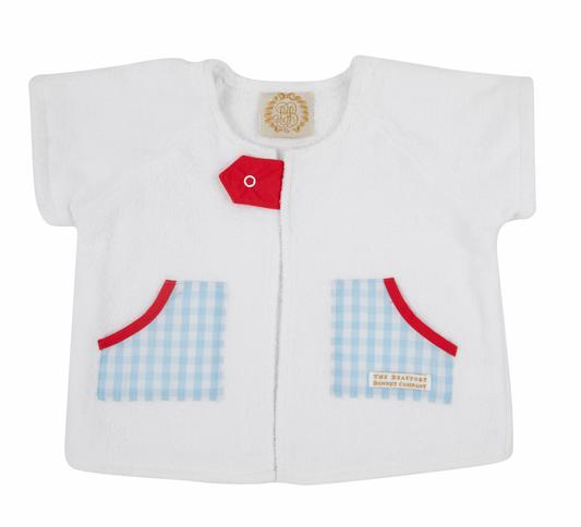 Yacht Club Cover Up - Blue Gingham and Richmond Red