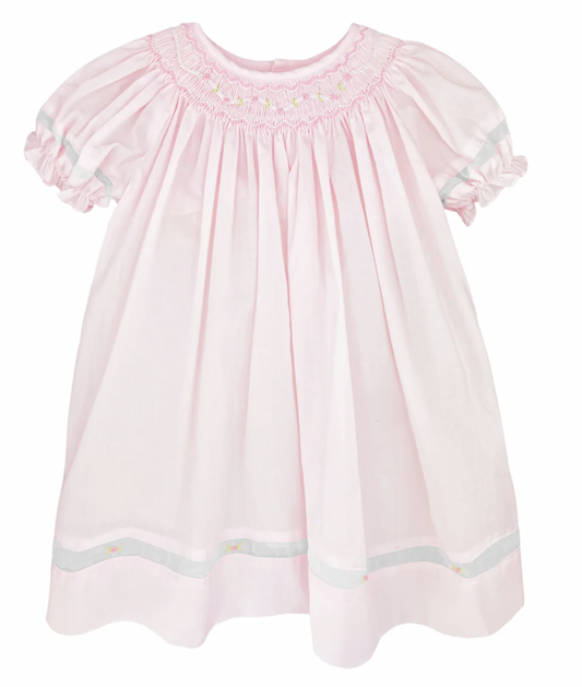 Smocked Dress with Voile Insert