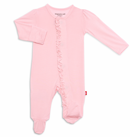 Pink Dogwood Magnetic Ruffle Footie