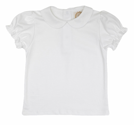 Maude's Peter Pan Collar Shirt & Onesie - Worth Avenue White