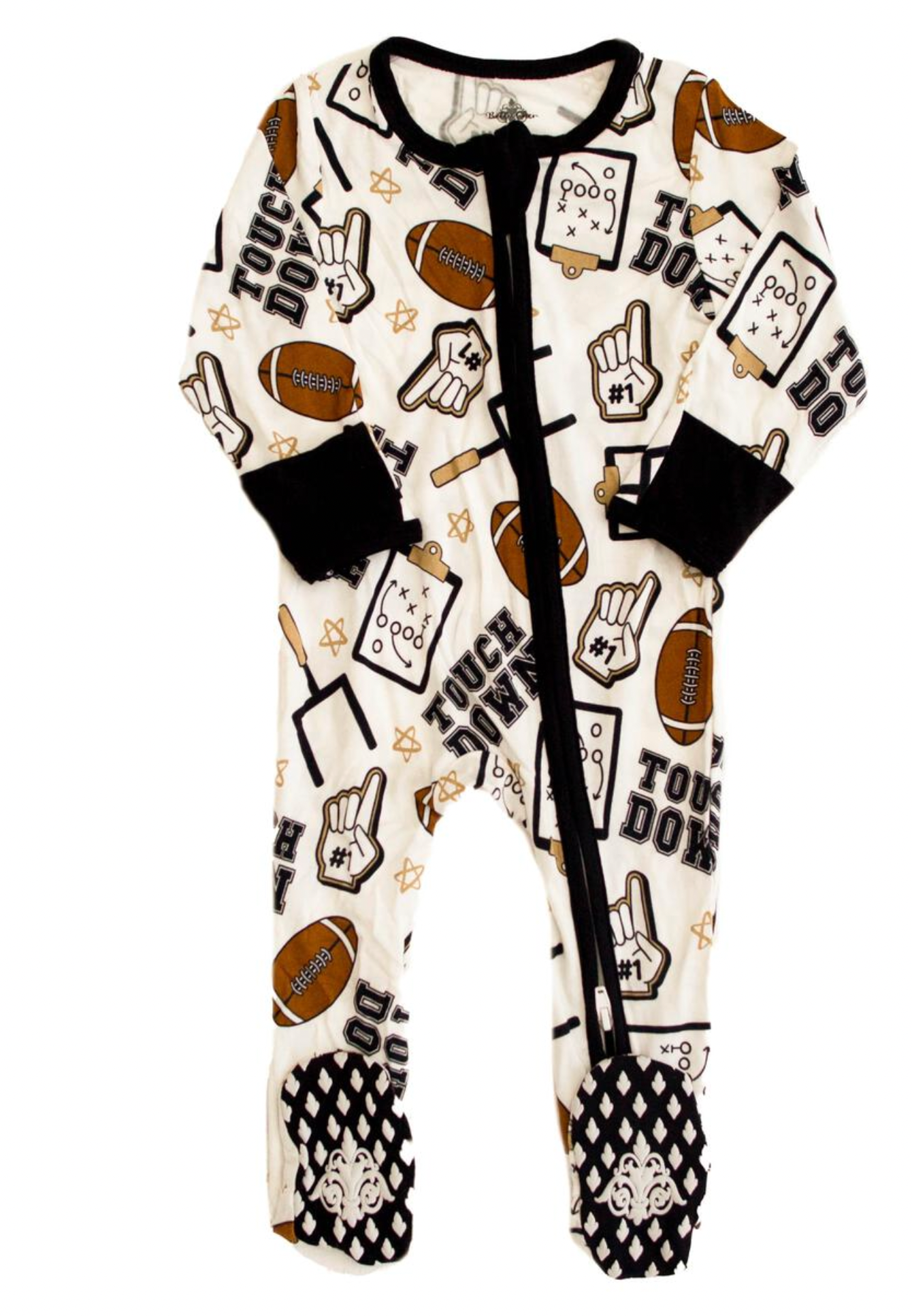 Black and Gold Touchdown Bamboo Pajamas