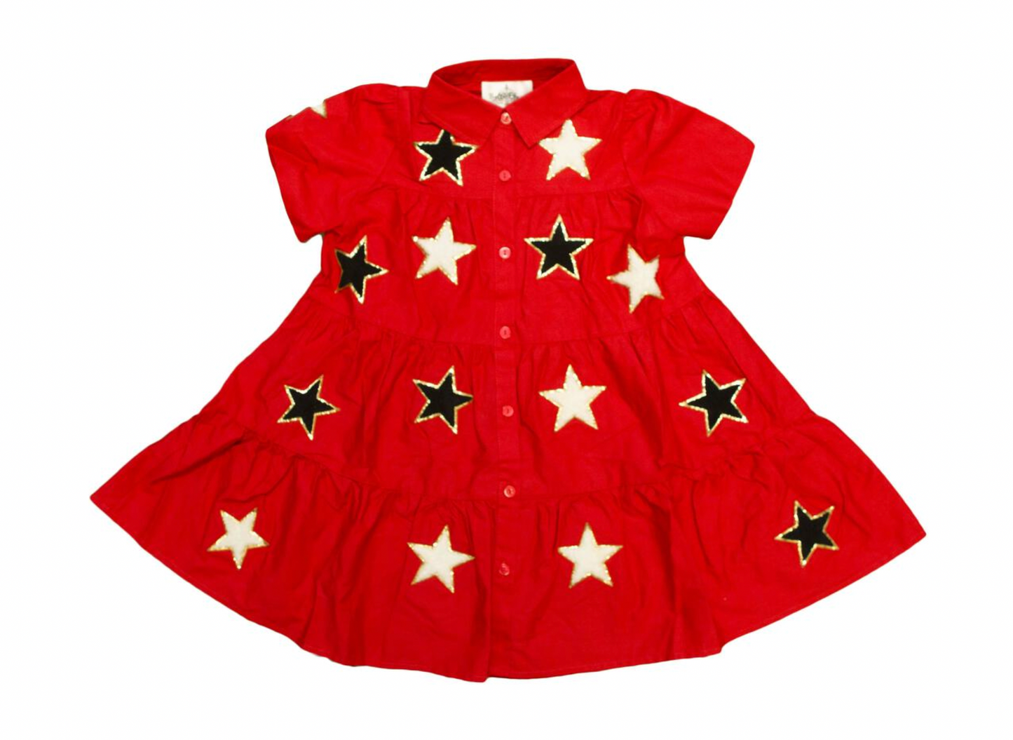 Red and Black Chenille Star Dress