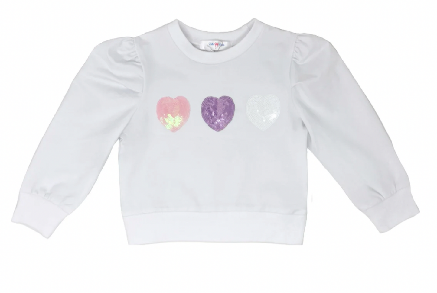 Lily Sequin Shirt- Pastel Hearts (long sleeve)