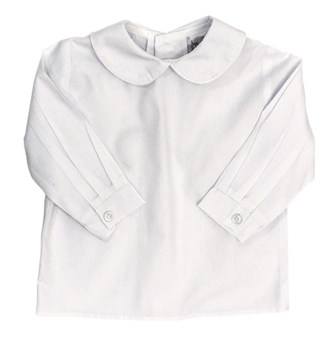 Boys Long Sleeve Button Back Shirt-White