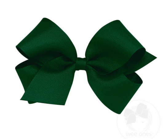 Solid Grosgrain Basic Bow - Forest Green