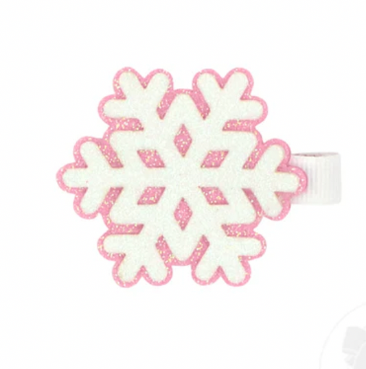 Glitter Holiday Snowflake Hair Clip