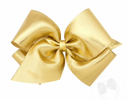 Gold Metallic Overlay Hair Bow