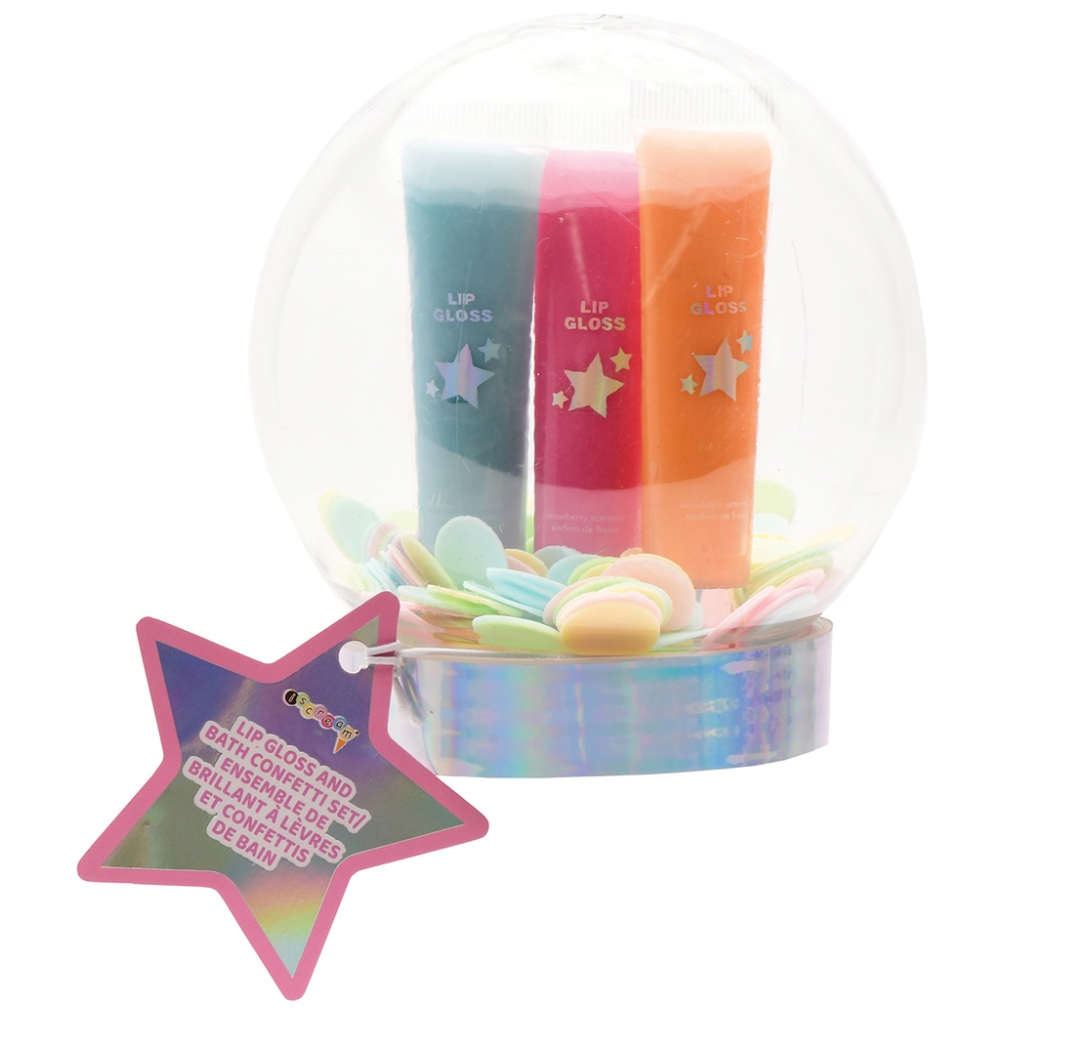 Winter Wonderland Lip Gloss & Bath Confetti Set