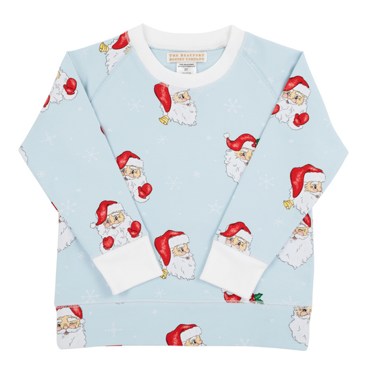 Cassidy Comfy Crewneck - Boys Dear Santa Buckhead Blue /Worth Avenue