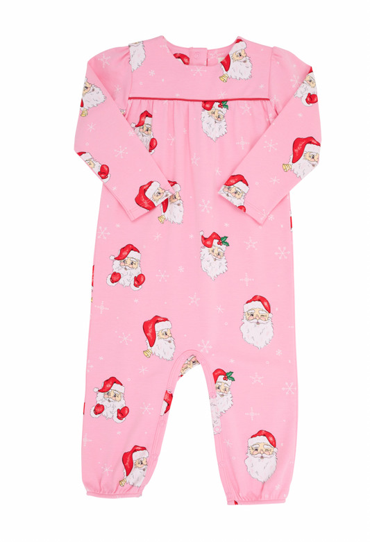 Long Sleeve Penny`s Playsuit - Dear Santa(Hamptons Hot Pink)/Worth Avenue White