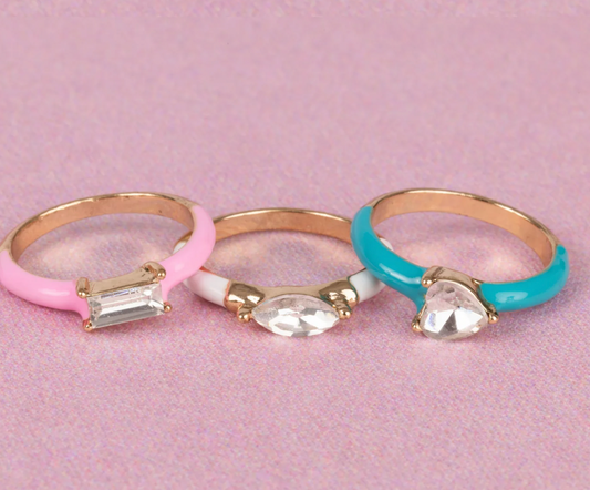 Crystal Cool Rings 2pc Rings