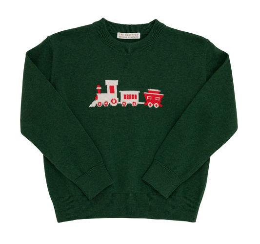 Isaacs Intarsia Sweater - Grier Green/Train