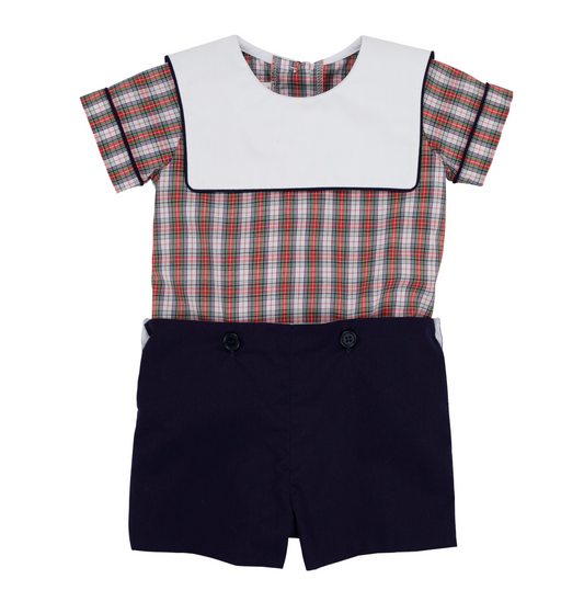 Beauregard Button-in - Merritt Park Plaid/Nantucket Navy/Worth Avenue White