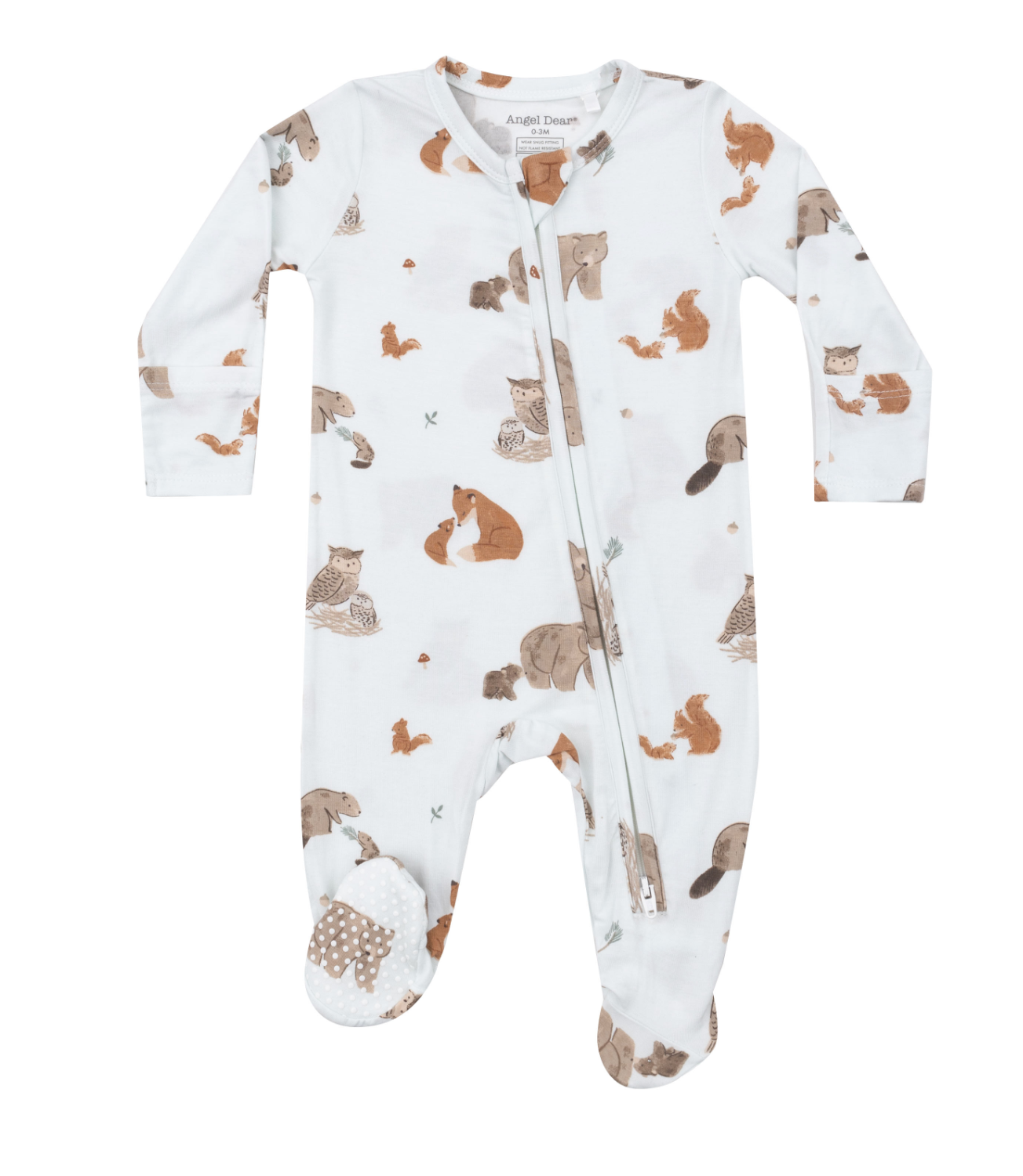 Mixed Woodland Animals Blue - 2 Way Zipper Footie