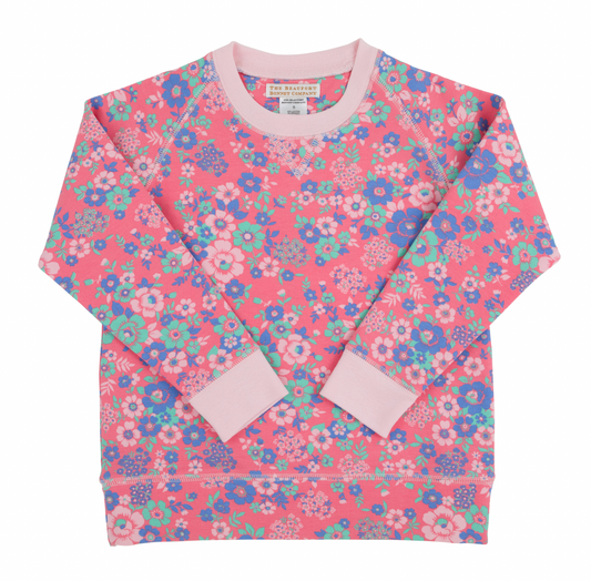 Cassidy Comfy Crewneck - Mt Paran Mini Floral/Palm Beach Pink