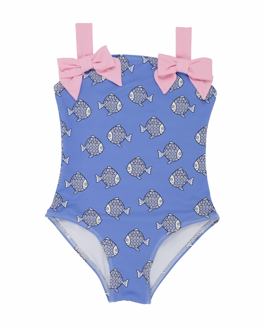 Shannon Bow Bathing Suit - Little Fishies/Pier Party Pink