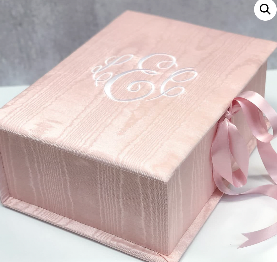 PRE-ORDER - Medium Baby Keepsake Box in Baby Moiré - Baby Moire