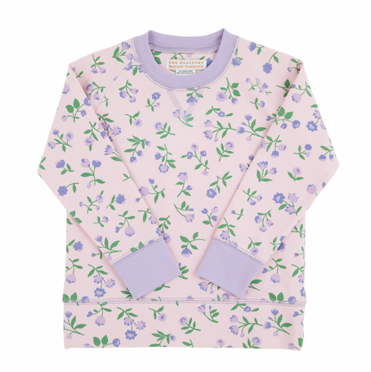 Cassidy Comfy Crewneck - Tuxedo Park Tulips/Lauderdale Lavender