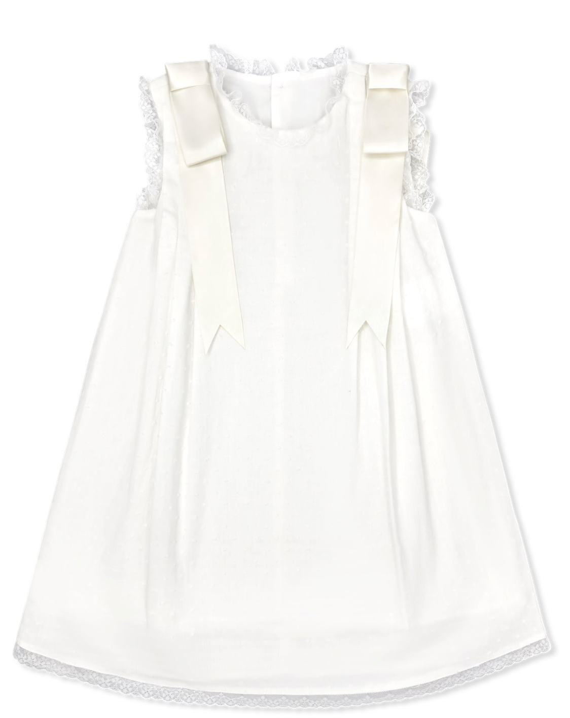 *PRE-ORDER* Patricia Dress - Spring White Swiss Dot with Satin Ribbon