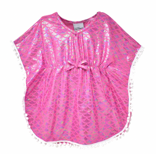 Kaia Beach Cover-Up - Shiny Pink Scales